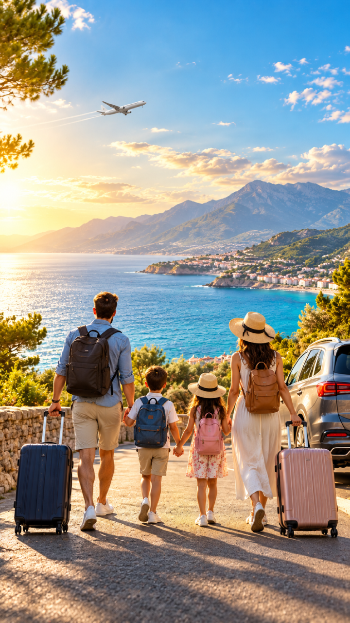 Travellers on a coastal road trip